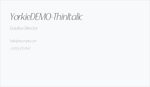 YorkieDEMO-ThinItalic Business Card