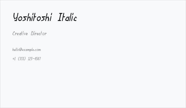 Yoshitoshi Italic Business Card