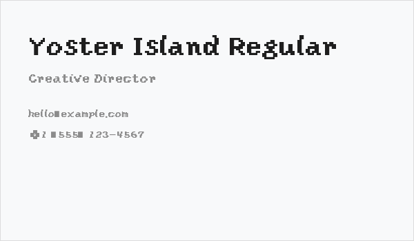 Yoster Island Regular Business Card