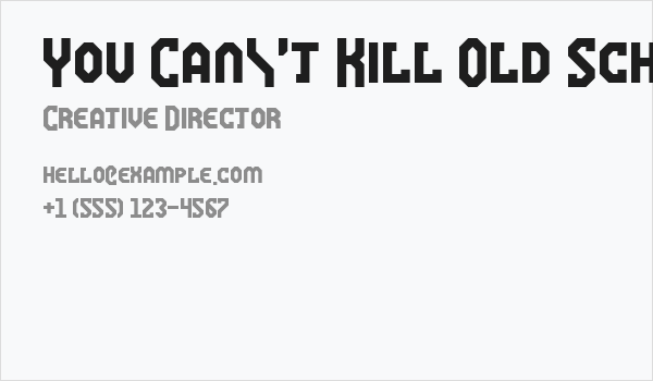You Can't Kill Old School Regular Business Card
