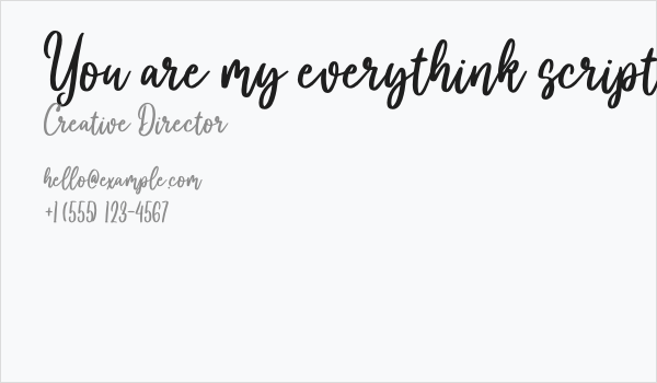 You are my everythink script fo Business Card