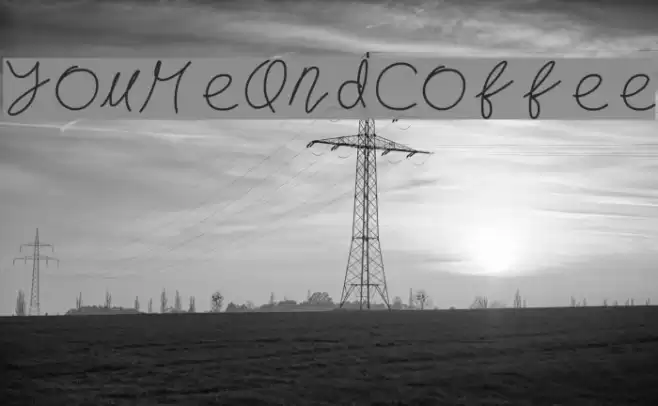 YouMeAndCoffee Font examples