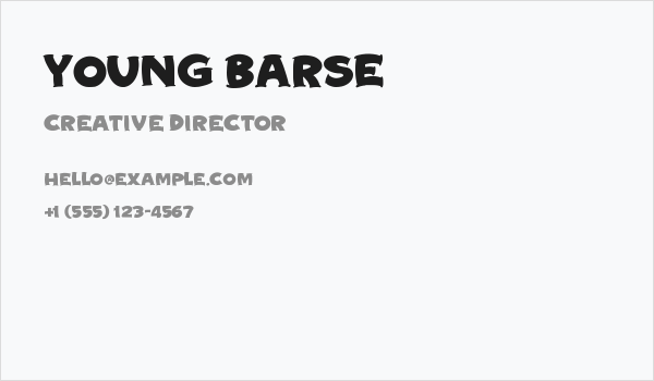 Young Barse Business Card