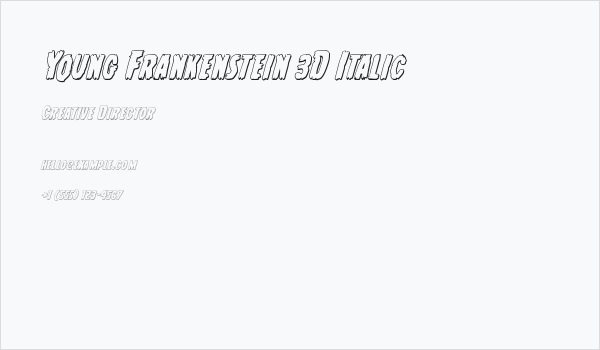 Young Frankenstein 3D Italic Business Card
