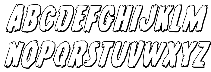 Young Frankenstein 3D Italic Font LOWERCASE