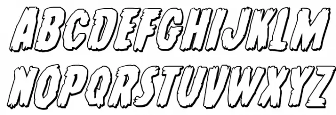 Young Frankenstein 3D Italic Fuentes MINÚSCULAS