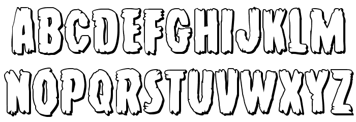 Young Frankenstein 3D Regular Font LOWERCASE
