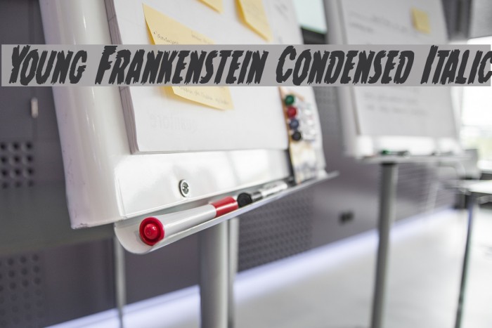 Young Frankenstein Condensed Italic Font examples