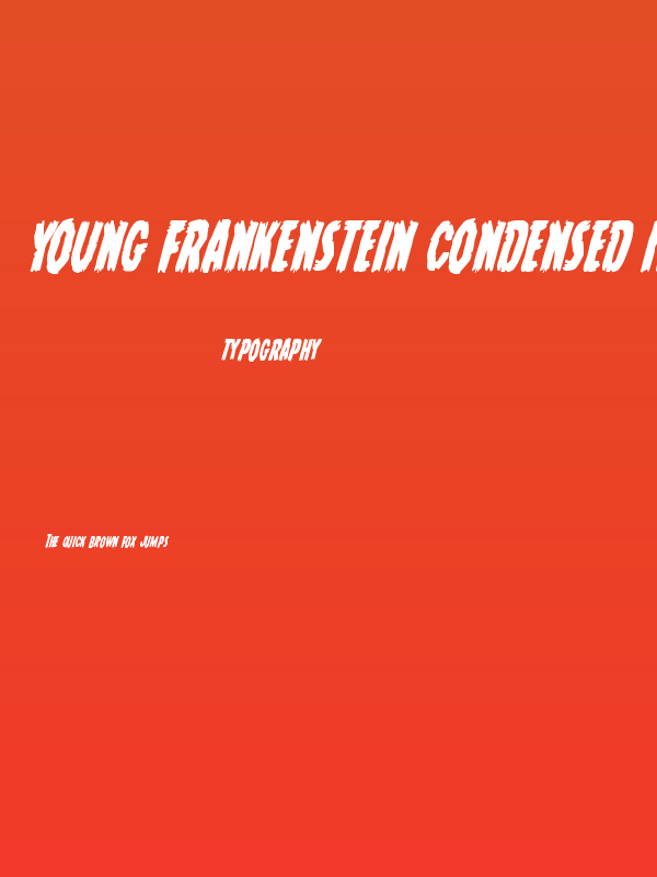 Young Frankenstein Condensed Italic Poster