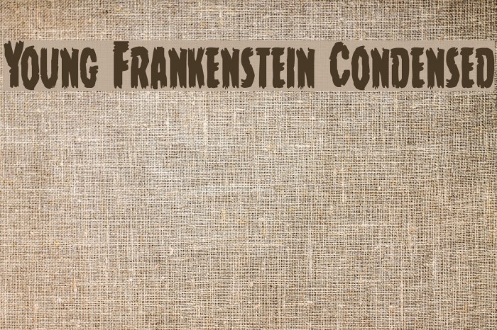 Young Frankenstein Condensed Font examples