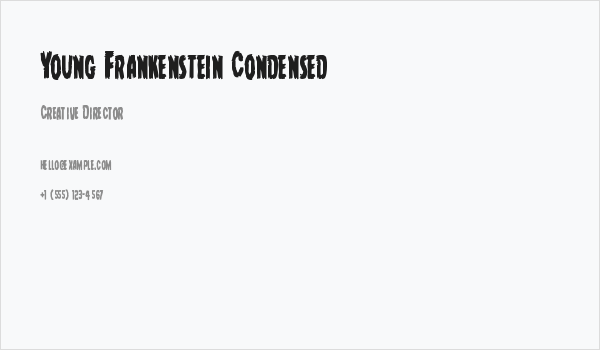 Young Frankenstein Condensed Business Card