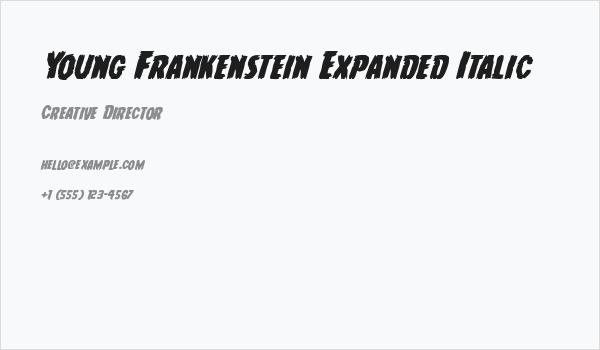 Young Frankenstein Expanded Italic Business Card