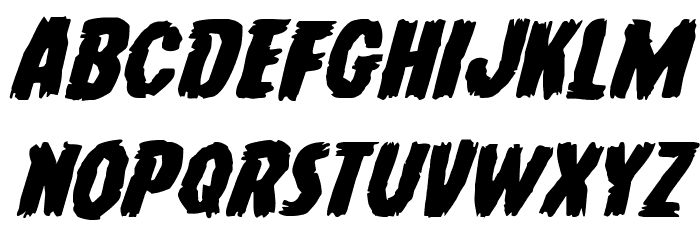 Young Frankenstein Expanded Italic Font LOWERCASE