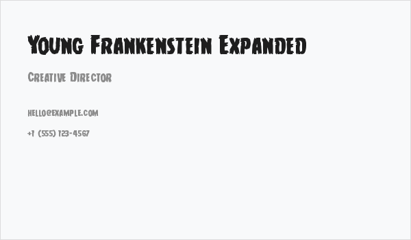 Young Frankenstein Expanded Business Card