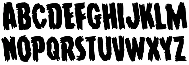Young Frankenstein Rotated フォント 大文字
