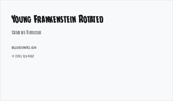 Young Frankenstein Rotated Business Card