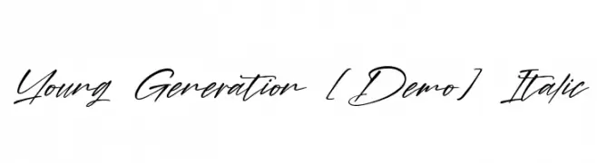 Young Generation [Demo] Italic  Free Fonts Download