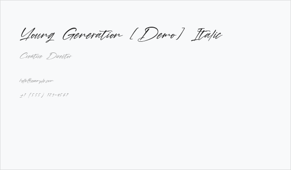 Young Generation [Demo] Italic Business Card