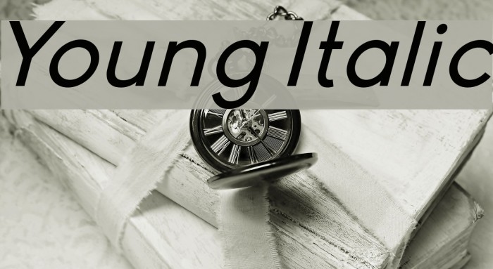 Young Italic Font examples