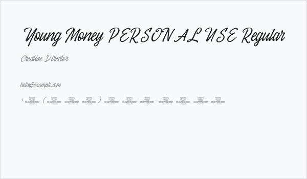 Young Money PERSONAL USE Regular Business Card