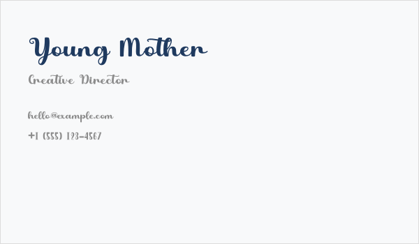 Young Mother Business Card