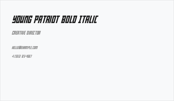 Young Patriot Bold Italic Business Card