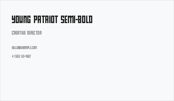 Young Patriot Semi-Bold Business Card