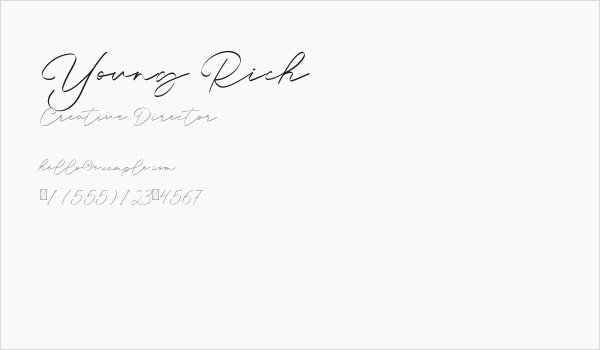 Young Rich Business Card