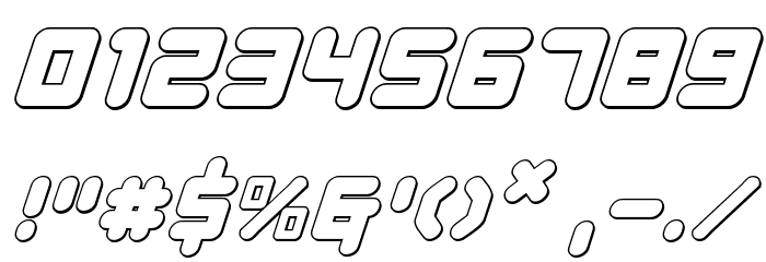 Young Techs 3D Italic Font OTHER CHARS