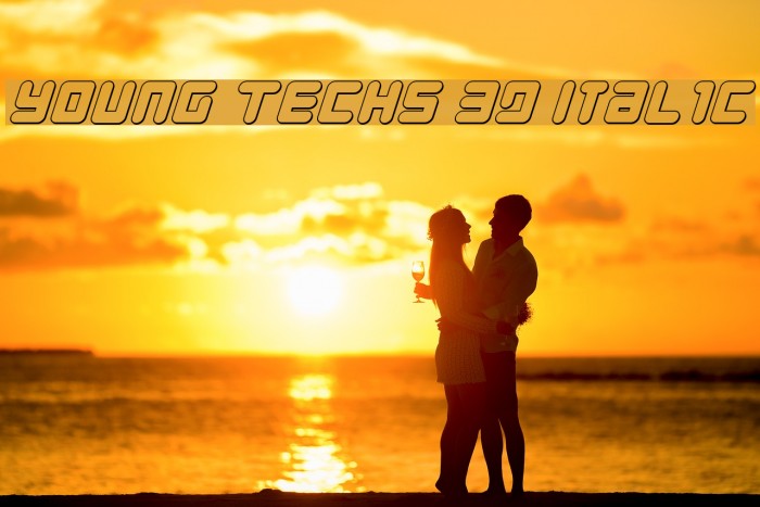 Young Techs 3D Italic Font examples