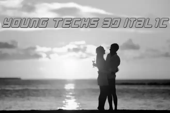 Young Techs 3D Italic Font examples