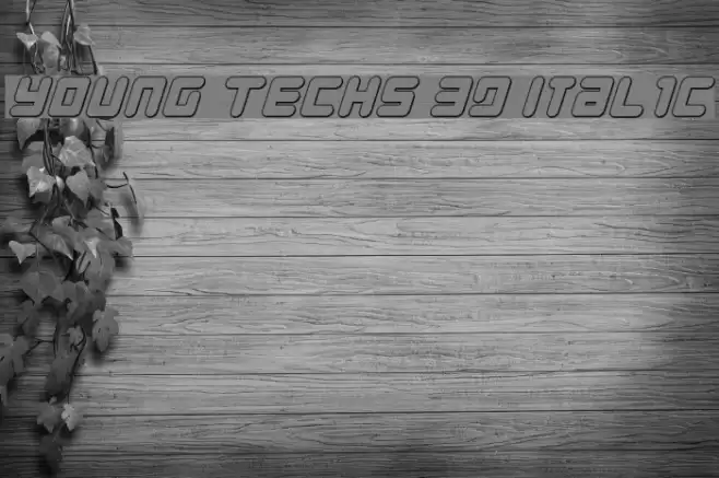 Young Techs 3D Italic Font examples