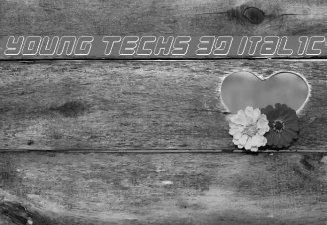 Young Techs 3D Italic Font examples