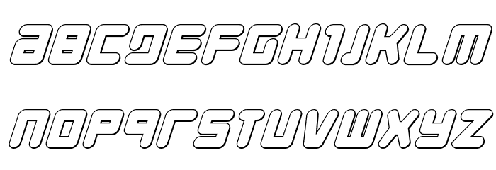 Young Techs 3D Italic Font LOWERCASE