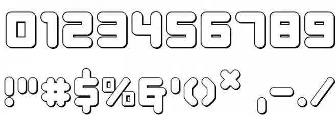 Young Techs 3D Font OTHER CHARS