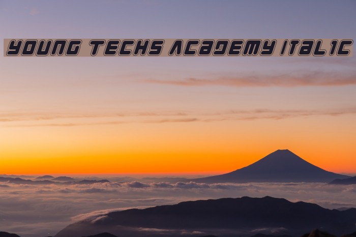 Young Techs Academy Italic Font examples