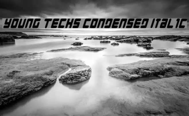 Young Techs Condensed Italic Font examples