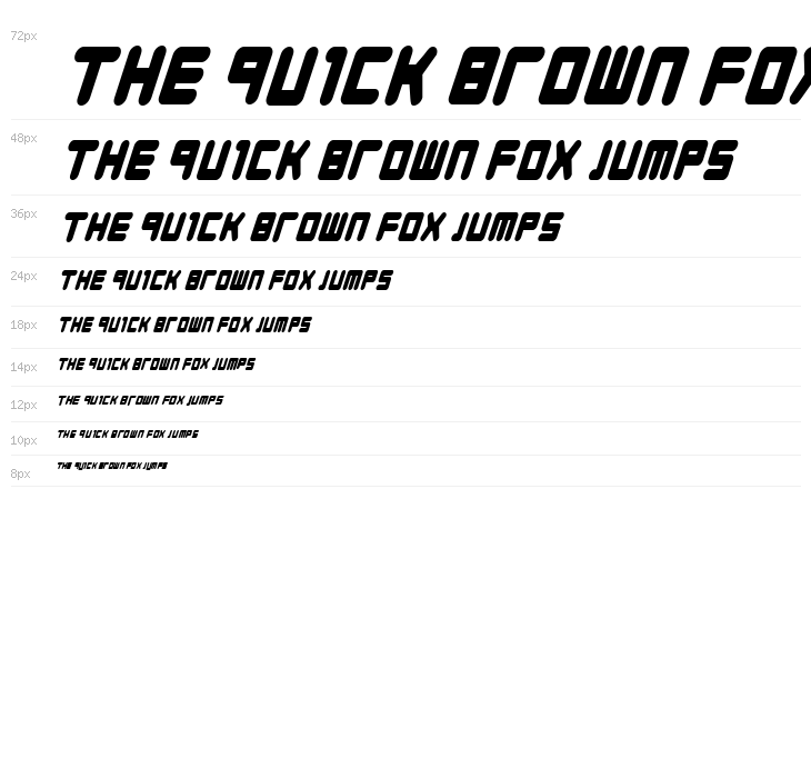 Young Techs Condensed Italic Waterfall