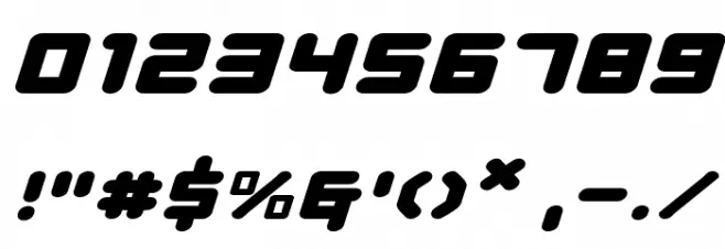 Young Techs Expanded Italic Font OTHER CHARS