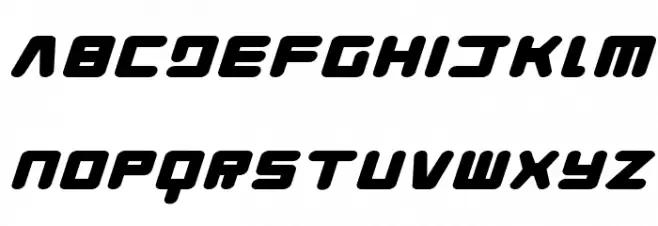 Young Techs Expanded Italic Caratteri MAIUSCOLE