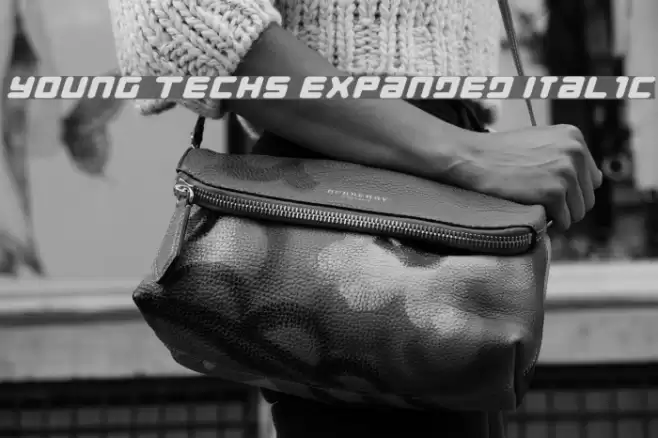 Young Techs Expanded Italic Font examples