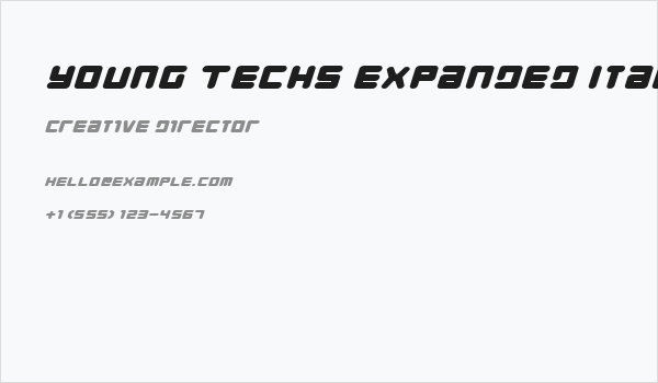 Young Techs Expanded Italic Business Card