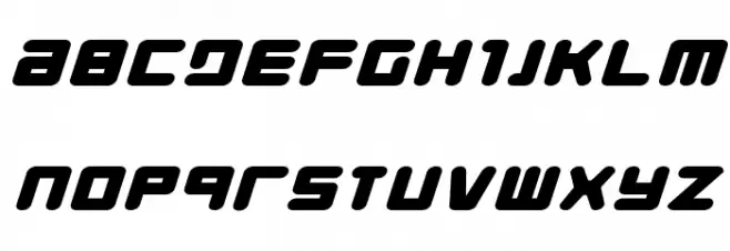 Young Techs Expanded Italic Caratteri MINUSCOLO