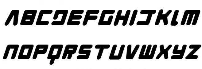 Young Techs Italic फ़ॉन्ट अपरकेस