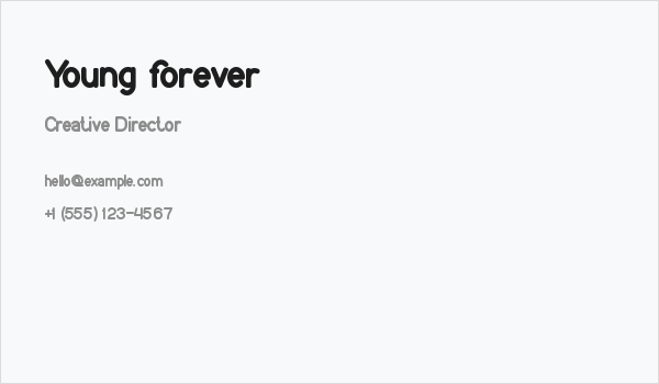 Young forever Business Card
