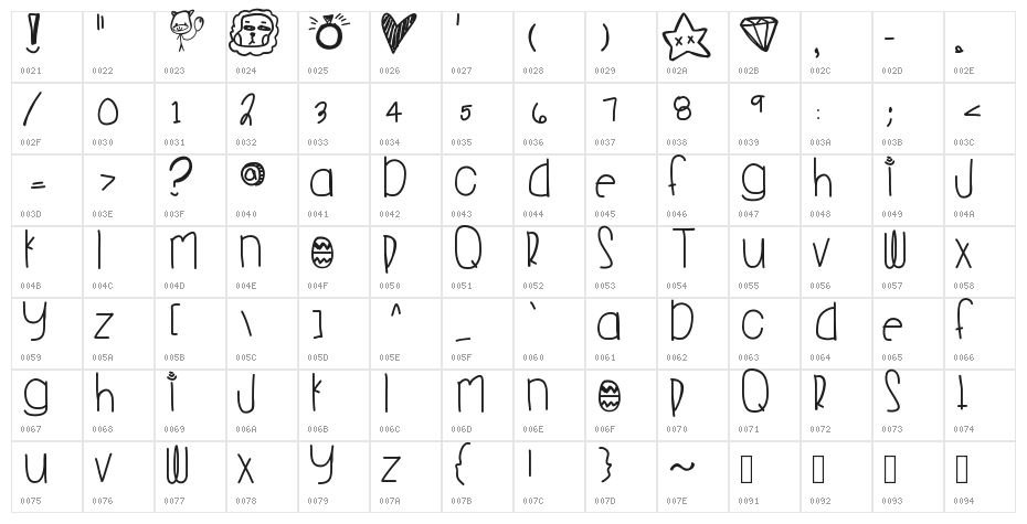 YoungFolks Character Map