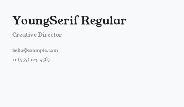 YoungSerif Regular Business Card