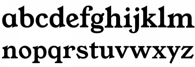 YoungSerif Regular Caratteri MINUSCOLO