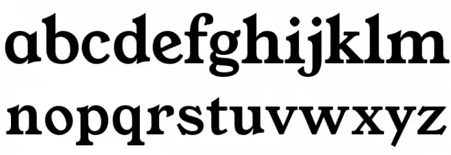 YoungSerif फ़ॉन्ट लोअरकेस