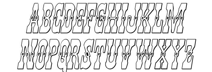 Younger Brothers 3D Italic Font LOWERCASE
